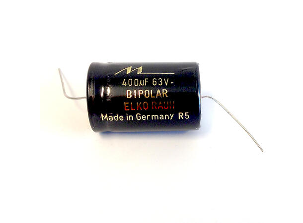Mundorf elektrolytt kondensator  400µF 400µF/63V bipolar,  Made in Germany 